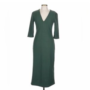 Zara V-Neck Midi Dress Forest Green S